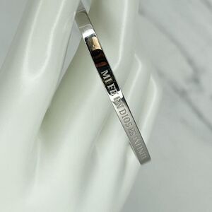 Silver Tone Mi Fe Dios Es Infinita Cuff Bracelet